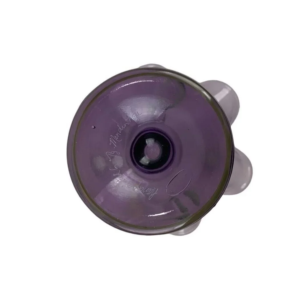 Fenton Fluted Purple Vase Handpainted God's Light‎ is Everywhere Fireflies 6